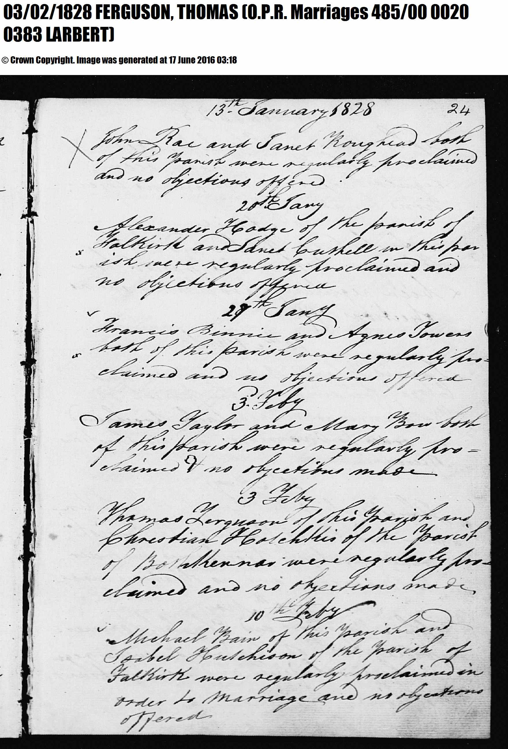 Thomas Ferguson Christian Hotchkis marriage, March 2, 1828, Linked To: <a href='i958.html' >Christian Hotchkiss 溺</a> and <a href='i957.html' >Thomas Ferguson</a>